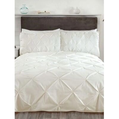 Price Right Home Balmoral Pin Tuck Cream Super King Duvet Cover Set - Bedding Price Right Home Balmoral Pin Tuck Cream Super King Duvet Cover Set - Bedding