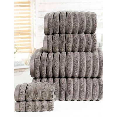 Rapport Charcoal Ribbed 6-Piece Towel Set Rapport Charcoal Ribbed 6-Piece Towel Set
