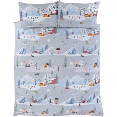 Rapport Winter Town King Size Duvet Cover Set - Festive Bedding Rapport Winter Town King Size Duvet Cover Set - Festive Bedding