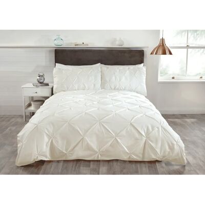 Price Right Home Balmoral Pin Tuck Duvet Cover and Pillowcase Set Cream Single - Duvet Cover and Pillowcase Set Price Right Home Balmoral Pin Tuck Duvet Cover and Pillowcase Set Cream Single - Duvet Cover and Pillowcase Set
