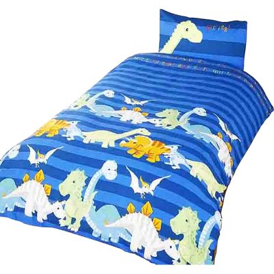 Onbekende Dinosaurussen Blauw Dekbedovertrek Set - Eenpersoons Onbekende Dinosaurussen Blauw Dekbedovertrek Set - Eenpersoons