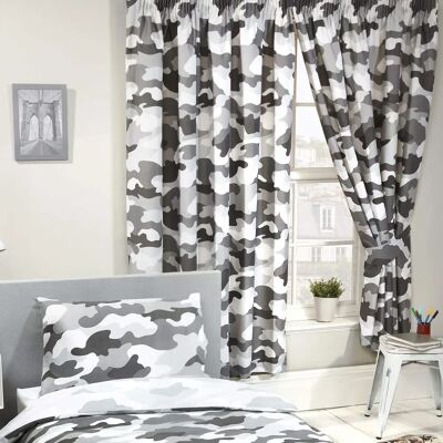 Price Right Home Grey Army Camouflage Lined Curtains - Curtain, 66x72" Price Right Home Grey Army Camouflage Lined Curtains - Curtain, 66x72"
