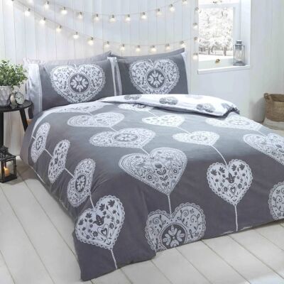 Rapport Home Ensemble de Housse de Couette en Coton Brossé Gris - Simple, Scandinave Rapport Home Ensemble de Housse de Couette en Coton Brossé Gris - Simple, Scandinave