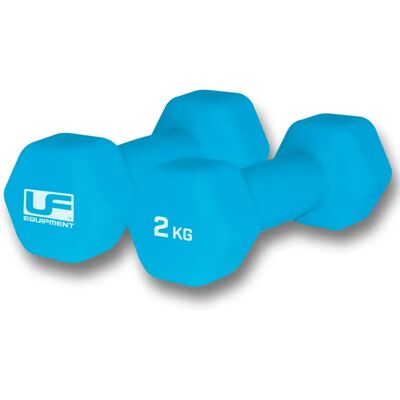 UFE Hex Dumbbells 2 stuks Blauw 2kg - Dumbbell UFE Hex Dumbbells 2 stuks Blauw 2kg - Dumbbell