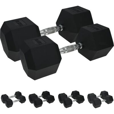 Urban Fitness UFE Hex Dumbbell Rubber Coated Pair - 12.5kg - Black Urban Fitness UFE Hex Dumbbell Rubber Coated Pair - 12.5kg - Black