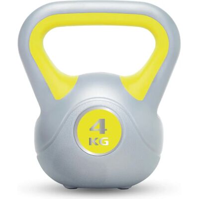 UFE Urban Fitness Vinyl Kettlebell - 4kg - Geel - Kettlebell - Volledig Lichaamstraining UFE Urban Fitness Vinyl Kettlebell - 4kg - Geel - Kettlebell - Volledig Lichaamstraining