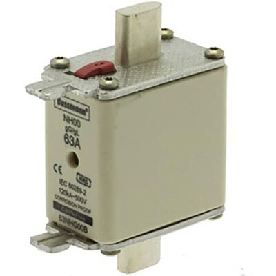 Eaton 63A Sicherung - NH DIN 63NHG00B, Doppelindikator, 3 Stk Eaton 63A Sicherung - NH DIN 63NHG00B, Doppelindikator, 3 Stk