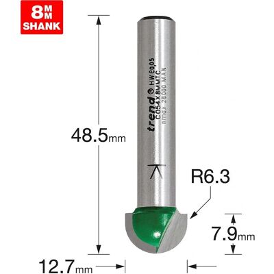 Trend C054x8mmtc Frese - Raggio 6.3/7.9mm - Frese Trend C054x8mmtc Frese - Raggio 6.3/7.9mm - Frese