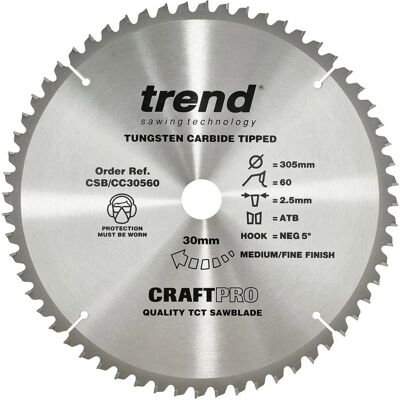 Trend CC30560 Craft Pro Lâmina de serra circular - 60D Trend CC30560 Craft Pro Lâmina de serra circular - 60D
