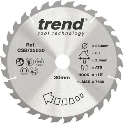 Trend CSB/25030 Cuchilla Circular de Carburo de Tungsteno - Sierra Circular Trend CSB/25030 Cuchilla Circular de Carburo de Tungsteno - Sierra Circular