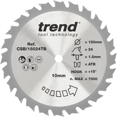 Trend CSB/15024TB Craft Pro Lame Fine Kerf TCT - Lame Circulaire - Publicité Trend CSB/15024TB Craft Pro Lame Fine Kerf TCT - Lame Circulaire - Publicité