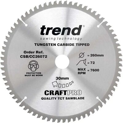 Trend CSB/CC26072 Lame de scie circulaire - Coupe précise Trend CSB/CC26072 Lame de scie circulaire - Coupe précise