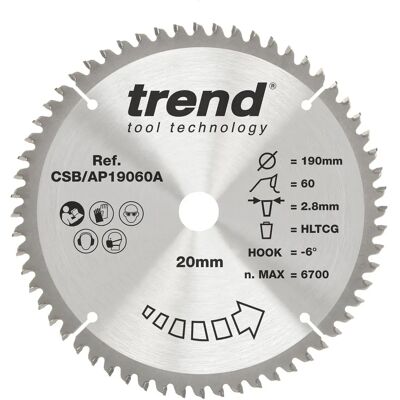 Lame de scie circulaire Trend CraftPro - Aluminium & Plastique - 190mm - Publicité Lame de scie circulaire Trend CraftPro - Aluminium & Plastique - 190mm - Publicité