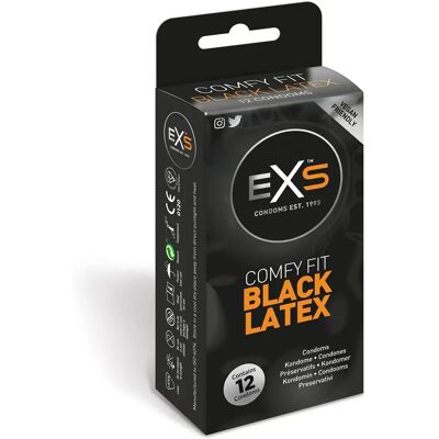 EXS Black Latex Condoms - 12 Pack - Thin 0.056mm - Odourless EXS Black Latex Condoms - 12 Pack - Thin 0.056mm - Odourless