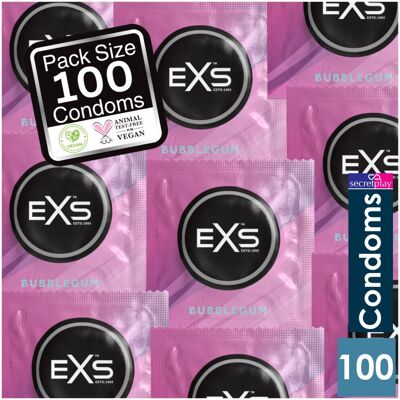 EXS Bubblegum Flavored Condoms - 100 Pack - Sex Product EXS Bubblegum Flavored Condoms - 100 Pack - Sex Product