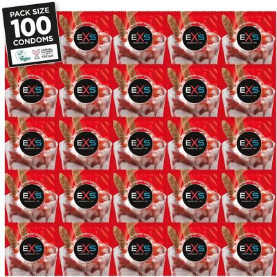 EXS Jordgubbssmakande kondomer - 100-pack - Veganska & Partihandel EXS Jordgubbssmakande kondomer - 100-pack - Veganska & Partihandel
