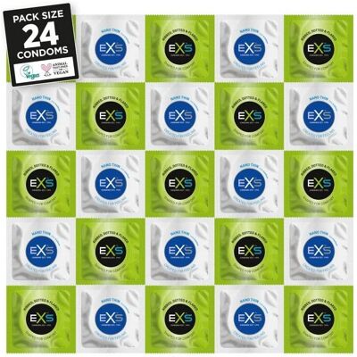 EXS Nano Thin & Ribbbed Condoms - 24 Pack - Transparent - Sensation EXS Nano Thin & Ribbbed Condoms - 24 Pack - Transparent - Sensation