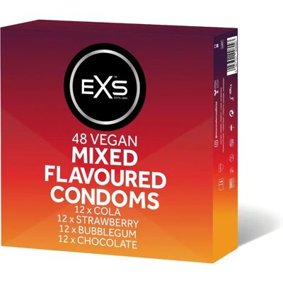 EXS Brand Mixed Flavoured Condoms - 48 Pack Regular Fit - Condom EXS Brand Mixed Flavoured Condoms - 48 Pack Regular Fit - Condom