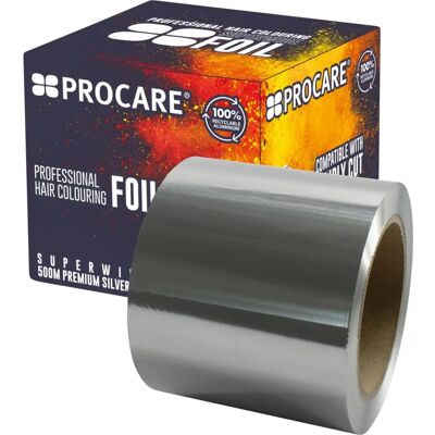 Procare Silver Hair Foil - 120mm x 500m - Professional Hair Coloring Tool Procare Silver Hair Foil - 120mm x 500m - Professional Hair Coloring Tool