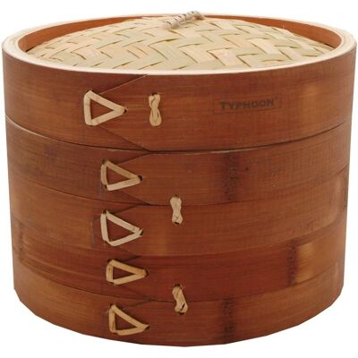 Typhoon World Foods 8" Double Tier Bamboo Steamer - Bamboo Steamer Typhoon World Foods 8" Double Tier Bamboo Steamer - Bamboo Steamer