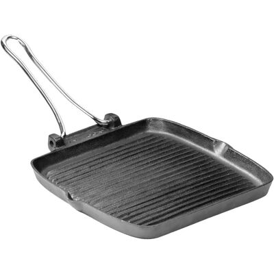 Typhoon World Foods 26.5cm Cast Iron Square Seasoned Chargriller Pan - Pan Typhoon World Foods 26.5cm Cast Iron Square Seasoned Chargriller Pan - Pan