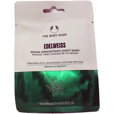 Le masque en tissu concentré de sérum Edelweiss de The Body Shop - Hydratant & Éclatant Le masque en tissu concentré de sérum Edelweiss de The Body Shop - Hydratant & Éclatant