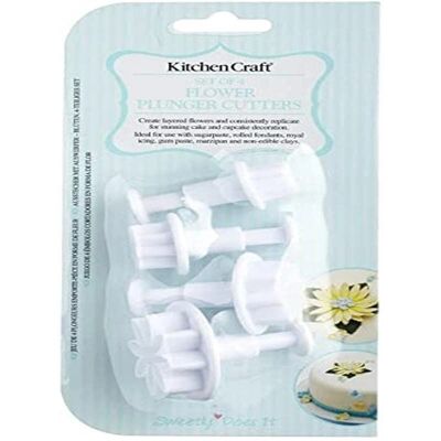 Kitchen Craft White Flower Fondant Cutters Set - 4 pcs Kitchen Craft White Flower Fondant Cutters Set - 4 pcs