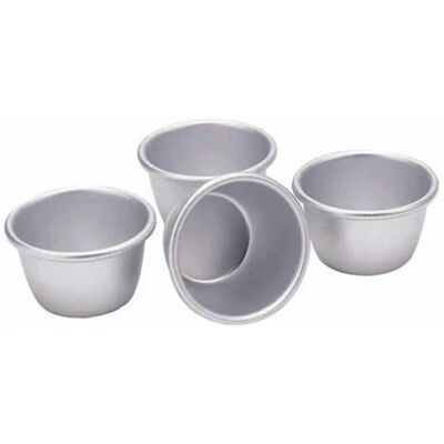 Zestaw czterech mini foremek na pudding KitchenCraft - 7,5cm - Metaliczne Zestaw czterech mini foremek na pudding KitchenCraft - 7,5cm - Metaliczne