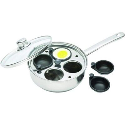 Kitchencraft Stainless Steel Four Hole Egg Poacher - Egg Poacher Kitchencraft Stainless Steel Four Hole Egg Poacher - Egg Poacher