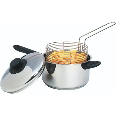 KitchenCraft Duża Frytkownica ze Stali Nierdzewnej i Kosz - Frytkownica KitchenCraft Duża Frytkownica ze Stali Nierdzewnej i Kosz - Frytkownica