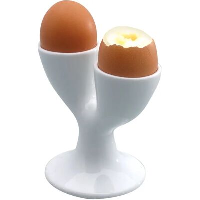 Kitchencraft White Porcelain Double Egg Cup - Unisex Egg Holder Kitchencraft White Porcelain Double Egg Cup - Unisex Egg Holder