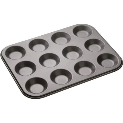 Kitchencraft Masterclass Grey Baking Pan - 12-hole shallow - 32x24cm Kitchencraft Masterclass Grey Baking Pan - 12-hole shallow - 32x24cm
