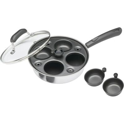 KitchenCraft Aluminium Coated Carbon Steel Egg Poacher - 21cm - Egg Poacher KitchenCraft Aluminium Coated Carbon Steel Egg Poacher - 21cm - Egg Poacher