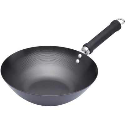 Wok antiadherente gris oscuro 26,5cm - Cocina de acero al carbono, apto para inducción Wok antiadherente gris oscuro 26,5cm - Cocina de acero al carbono, apto para inducción