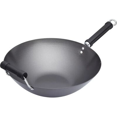 KitchenCraft World of Flavours Oriental Carbon Steel 35.5cm Non-Stick Wok KitchenCraft World of Flavours Oriental Carbon Steel 35.5cm Non-Stick Wok