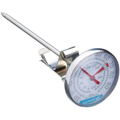 KitchenCraft Rostfritt Stål Mjölkskumningstermometer - Mätare för Mjölktemperatur för Barista-Style Kaffe KitchenCraft Rostfritt Stål Mjölkskumningstermometer - Mätare för Mjölktemperatur för Barista-Style Kaffe