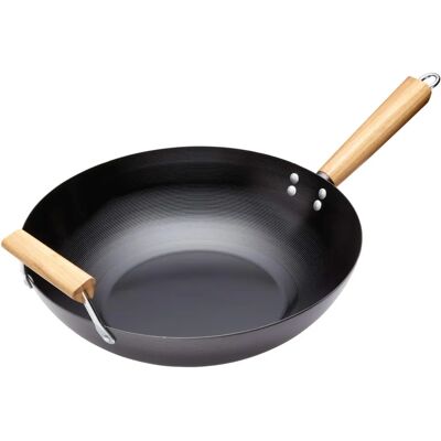 KitchenCraft Kitchencraft Carbon Steel 35cm Non-Stick Wok - Wok KitchenCraft Kitchencraft Carbon Steel 35cm Non-Stick Wok - Wok