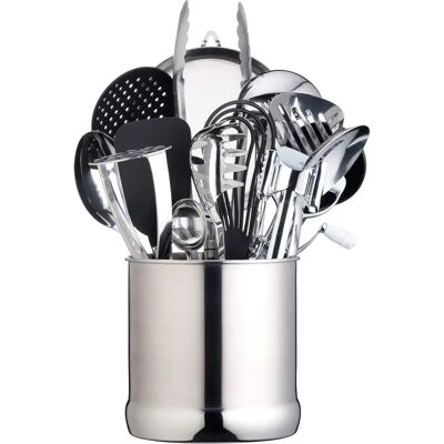MasterClass Extra Large Stainless Steel Utensil Holder - Kitchen Storage MasterClass Extra Large Stainless Steel Utensil Holder - Kitchen Storage