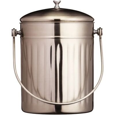 Poubelle à compost en acier inoxydable Kitchencraft - Grande Capacité - Publicité Poubelle à compost en acier inoxydable Kitchencraft - Grande Capacité - Publicité