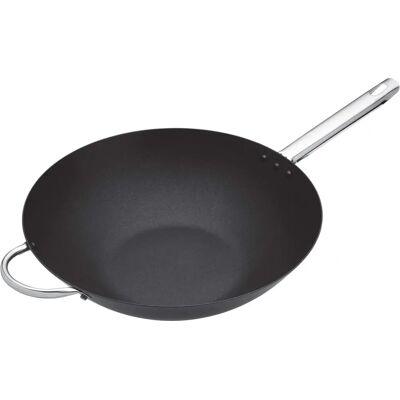 Wok de acero al carbono MasterClass - 35,5cm, Gris oscuro, Unisex Wok de acero al carbono MasterClass - 35,5cm, Gris oscuro, Unisex