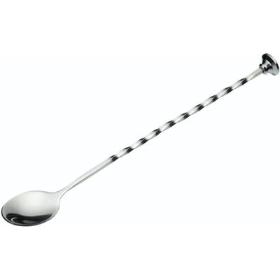 Cuillère à mélange pour cocktails en acier inoxydable BarCraft - 28cm - Argent Cuillère à mélange pour cocktails en acier inoxydable BarCraft - 28cm - Argent