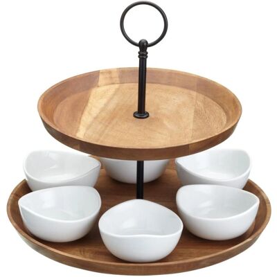 Artesa Light Brown Two-Tier Serving Set - Serving Set Artesa Light Brown Two-Tier Serving Set - Serving Set