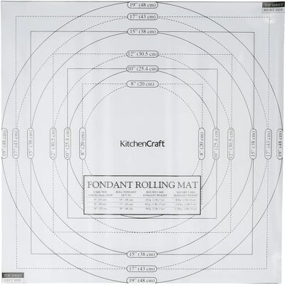 KitchenCraft White PVC Icing Mat - Measure and Roll - 50cm x 50cm KitchenCraft White PVC Icing Mat - Measure and Roll - 50cm x 50cm