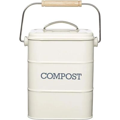 Contenedor de Compost Antiguo en Crema - Cocina, Residuos Orgánicos Contenedor de Compost Antiguo en Crema - Cocina, Residuos Orgánicos