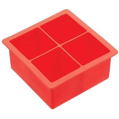 BarCraft Jumbo IJskubus Tray - Langzaam Smelten, BPA-vrij, Rood BarCraft Jumbo IJskubus Tray - Langzaam Smelten, BPA-vrij, Rood