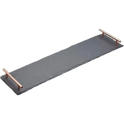 Artesa Black Slate Serving Platter with Copper Handles - Serving Plate Artesa Black Slate Serving Platter with Copper Handles - Serving Plate
