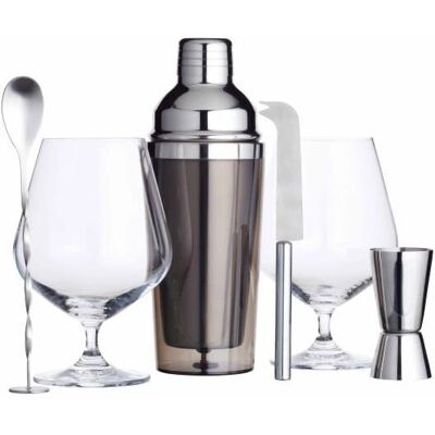 BarCraft Silver Gin Cocktail Set - Cocktail Gift Set BarCraft Silver Gin Cocktail Set - Cocktail Gift Set