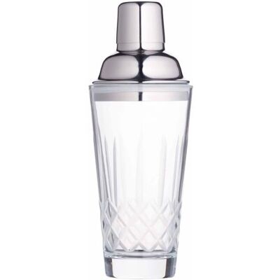 BarCraft Cut Glass Cocktail Shaker - 350ml & 400ml - Elegant Art Deco Design BarCraft Cut Glass Cocktail Shaker - 350ml & 400ml - Elegant Art Deco Design