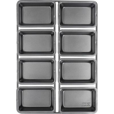 Chicago Metallic Mini Loaf Pan Eight Hole - Linked - Non-Stick Coating, 32x23x3cm Dark Grey - Bakeware Chicago Metallic Mini Loaf Pan Eight Hole - Linked - Non-Stick Coating, 32x23x3cm Dark Grey - Bakeware