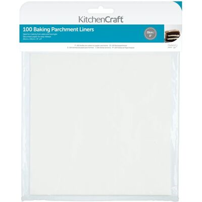 Papier de cuisson en silicone carré KitchenCraft, 100 feuilles Papier de cuisson en silicone carré KitchenCraft, 100 feuilles
